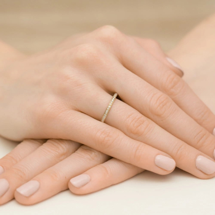 Modowy pierścionek 3 kolory złota próby 585 - Brylanty 0,09ct. W-0306